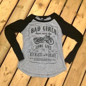 Grey & Black Long Sleeve: Bad Girls Have More Fun